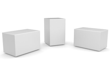 3D white box on white background