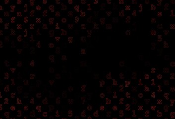 Dark Orange vector template with isolated letters.