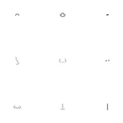 Linear nose set. Vector illustration. Each object is isolated