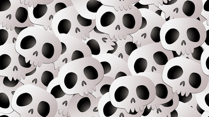 Skull seamless cartoon texture background, illustration concept