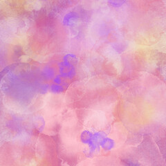 Obraz na płótnie Canvas Purple-pink drops, the effect of wet watercolor. Drawing for wrapping paper. Abstract pastel patterns for wallpaper.