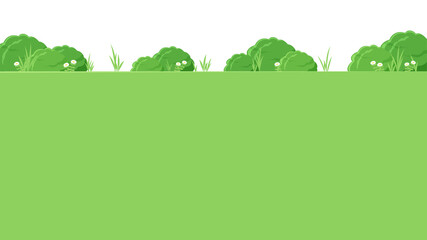草原の背景イラスト_緑_フレーム_16:9