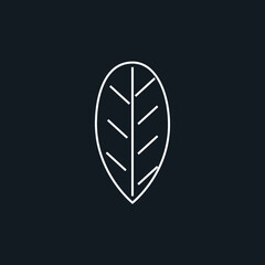 leaf icon outline vector illustration