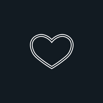 heart icon outline vector illustration