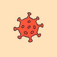 Virus. Colorful doodle illustration. Freehand drawing. Vector. Coronavirus. Flu. Infection. Disease