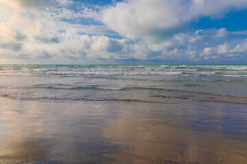 Storm on the Caspian Sea coast near Baku