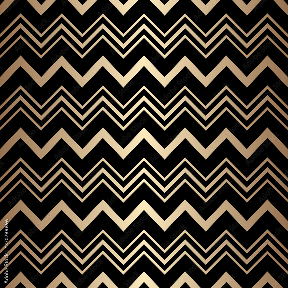 Poster gold seamless pattern. background stripe chevron. elegant zigzag lines. repeating delicate chevrons 