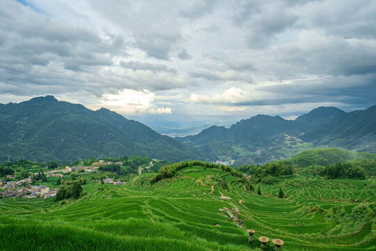 Summer terrace in Yunhe County Lishui city Zhejiang province China.