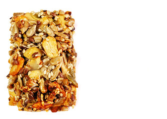 one cookie with nuts and seeds, with space for text