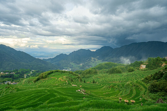 Summer terrace in Yunhe County Lishui city Zhejiang province China.