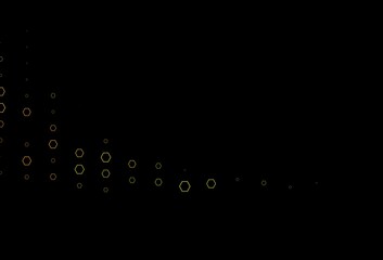 Dark Green, Yellow vector cover with set of hexagons.