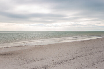 Fototapeta na wymiar Low tide sand exposed on marco Island 10000 islands beaches 