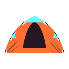 Fototapeta Orange tent for hiking and trekking. Vector illustration. obraz