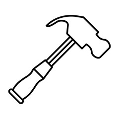 hammer tool line style icon