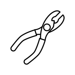 tool handle pliers line style icon