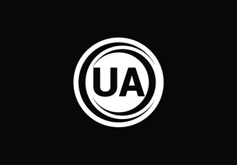 Obraz premium Initial Monogram Letter U A Logo Design Vector Template. U A Letter Logo Design
