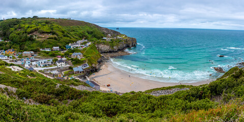 St Agnes town Cornwall Coast UK Cornish Sea Holiday Landscape Hike