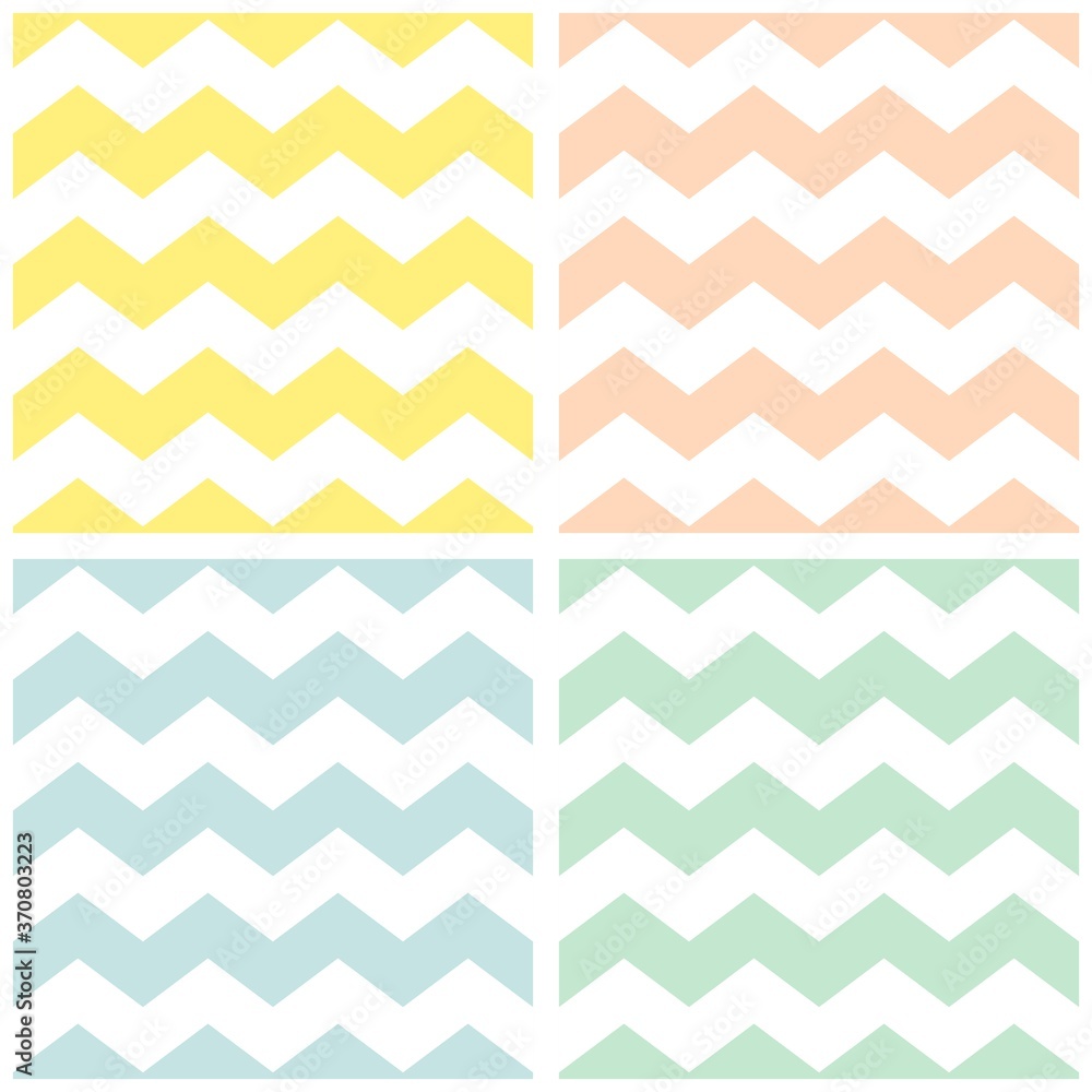 Aufkleber tile chevron vector pattern with pastel and white zig zag background