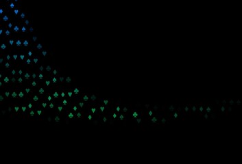 Dark Blue, Green vector template with poker symbols.