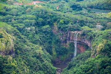 Fototapeta na wymiar Waterfall Chamarel Black River Gorges National Park