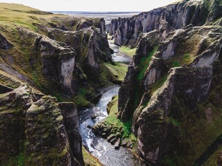 Fjaðrárgljúfur Canyon on the South Coast of Iceland