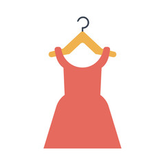 female dress in clothespin flat style icon