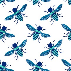 Vector seamless butterflies pattern.