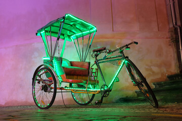 Neon rickshaw  - obrazy, fototapety, plakaty