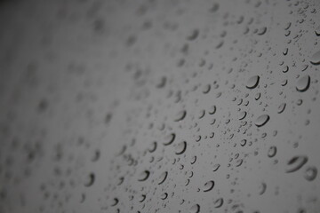 rainy grey sky through window