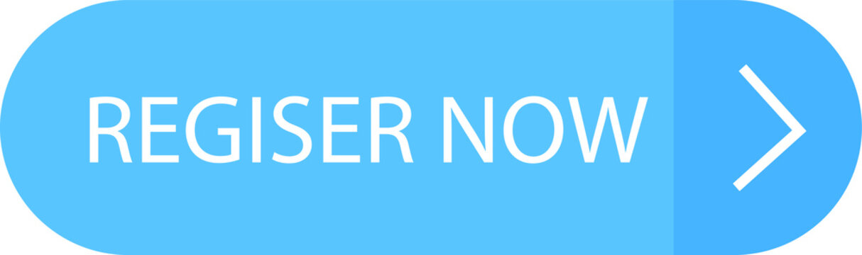 Big blue register now button clean isolated vector