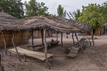 Centro de reuniones en un poblado de la isla de Sipo en Senegal