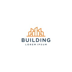 minimalist building logo made with lines.