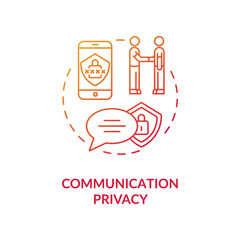 Communication privacy concept icon. Personal messages protection idea thin line illustration. Cybersecurity. Personal space. Human rights. Vector isolated outline RGB color drawing