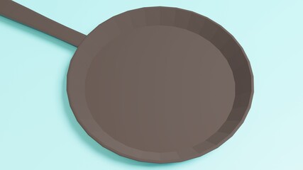 3dcg　シンプルなフライパン