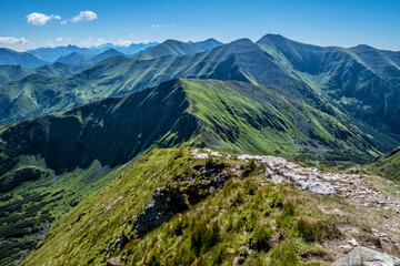 Fototapeta na wymiar Tatra mountains from Volovec peak, Western Tatras, Slovakia
