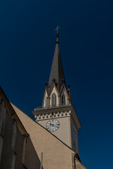 Fototapeta na wymiar Church in Villach town in south Austria in summer sunny morning