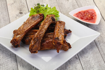 Roasted pork ribs