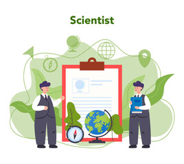 Geography concept. Studying the lands, features, inhabitants