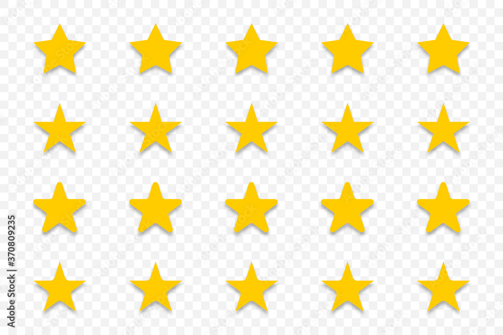 Wall mural stars. star vector icons. stars collection, isolated on transparent background. star icon. stars in 