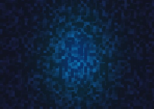 Dark BLUE vector backdrop with rectangles, squares. © Dmitry