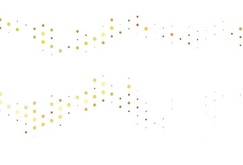 Light Yellow, Orange vector background with bubbles.