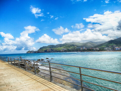 Bakio Village Coastline in Basque Country Spain