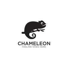 Chameleon animal logo design template