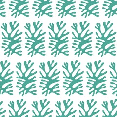 Fototapeta premium Abstract coral seamless pattern. Endless background organic shapes and scribbles contemporary style. Modern vector illustration