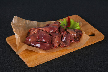 Raw chicken liver ready for cooking