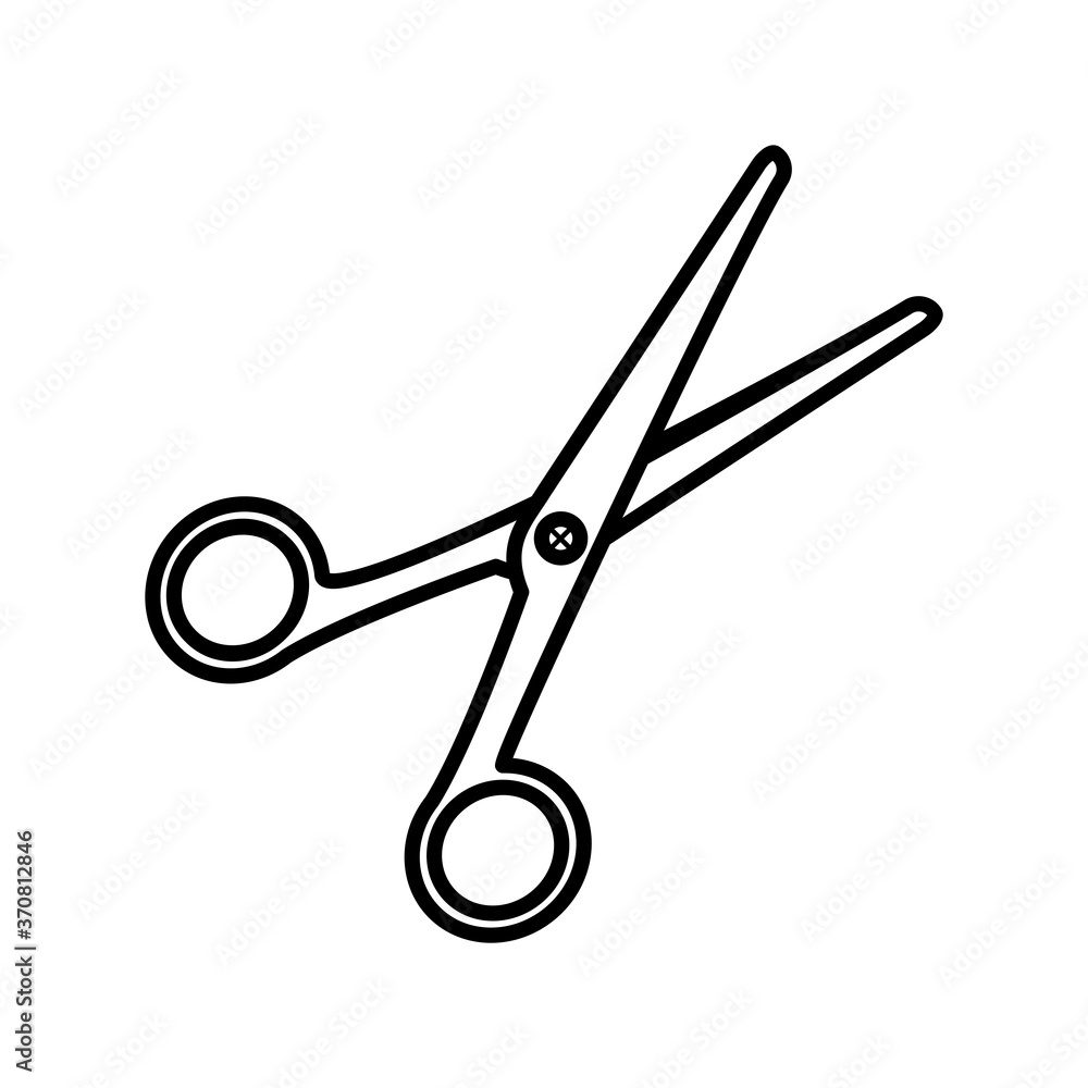 Poster scissors tool line style icon