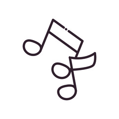 music notes line style icon vector design