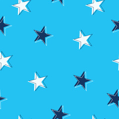 blue theme - seamless pattern with blue stars vector