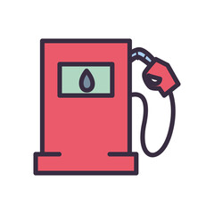 gasoline station with drop line and fill style icon vector design