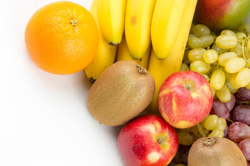 Fruits on the white background